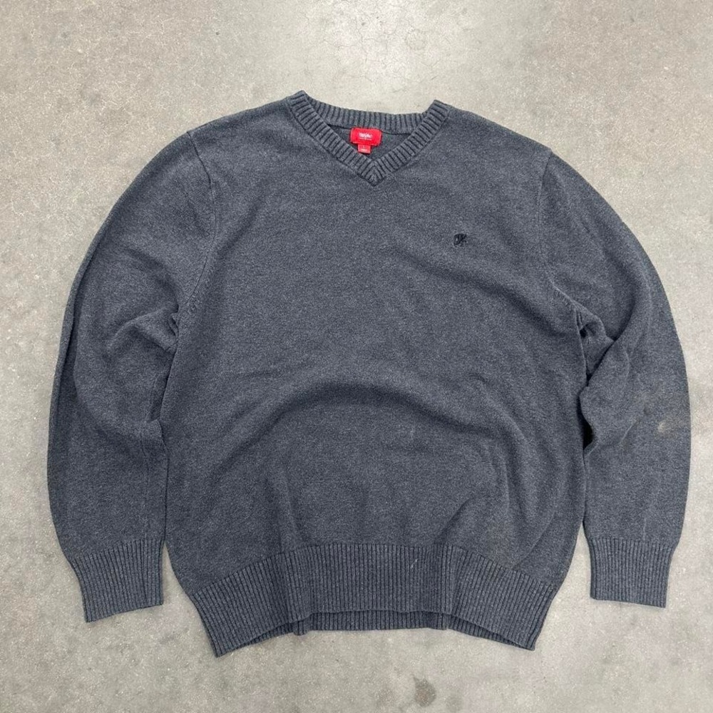 Massimo Dutti gray v neck knit sweater Size Lg